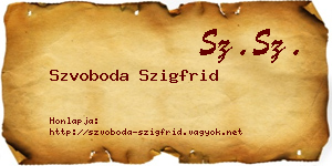 Szvoboda Szigfrid névjegykártya